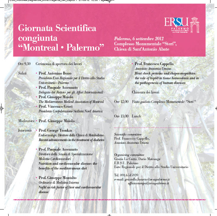 Giornata Scientifica congiunta 'Montreal - Palermo' 